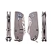 Samior DTK16 Mini Small Folding Pocket Little Bowie Knife 1.6 Inch Damascus Razor Sharp Nick Nail Cleaver Blade, Flat TC4 Titanium Frame Lock Handle, Small Compact EDC Keychain Gentlemen's Knives, 1oz