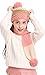 Kids Pom Pom Winter Hat and Scarf Set Warm Knit Beanie Cap and Long Scarf,Pink