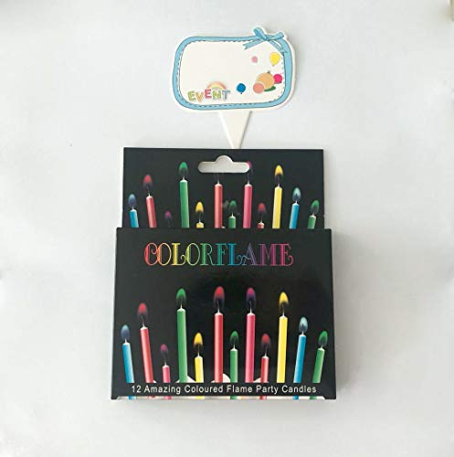 Kemladio-Birthday-Cake-Candles-Happy-Birthday-Candles-Colorful-Candles-Holders-Included-12-Medium