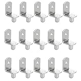 Wobe 50pcs 6mm L-Shaped Shelf Support Furniture Cabinet Closet Shelf Bracket Pegs with Hole, Nickel Plated Bracket Style Cabinet Shelf Support Pegs Stainless Steel for Wardrobe Display Stand