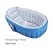 【Upgraded】Baby Inflatable Bathtub with Air Pump, FLYMEI Portable Infant Toddler Non Slip Bathing Tub Travel Bathtub Mini Air Swimming Pool Kids Thick Foldable Shower Basin (Blue)