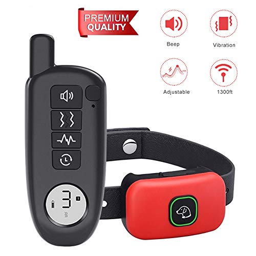 HOTLEA Dog Shock Collar with Remote, IP67 Waterproof Dog Training Collar, 3 Training Modes Suitable for Small/Medium/Large Dogs, up to 1300Ft Remote Range