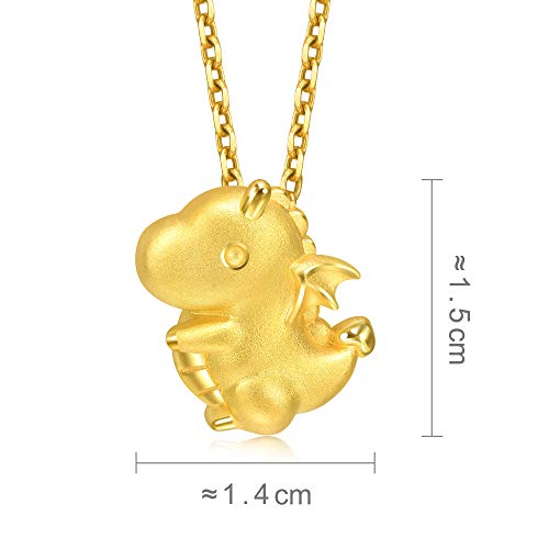 Chow Sang Sang 999.9 24K Solid Gold Dinosaur Pendant for Women 92014P