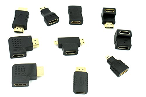 Multiple Hdmi Cable Connector Adapters Kit (10 Adapters) 4K, 1080p, 3D, HDMI 2.0, UHD Adapters