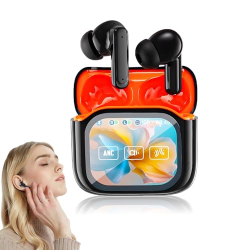 NE20 Earbuds, NE20 AI Translation Ear Buds Real Time, 140 Two-Way Language Translator Earphones, LCD Touch Screen, 48db Intelligent Noise Reduction,Hd Stereo Sound(Black)