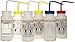 SP Bel-Art Safety-Labeled Assorted 4-Color Wide-Mouth Wash Bottles; 500ml (16oz), Polyethylene w/Polypropylene Cap, (Pack of 6) (F11716-0050)