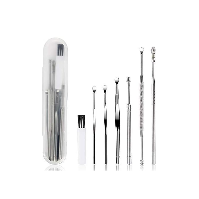 7 Pcs Ear Pick, BetyBedy Ear Cleansing Tool Set, Ear Curette Earwax Removal Kit with a Small Cleaning Brush and Storage…