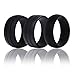 JET-BOND FS10 Men's Silicone Wedding Ring Band Pack of 3 Designs Black for Comfort Fitness Exercise Active Husband Engineers(Black of 3, Size 10)