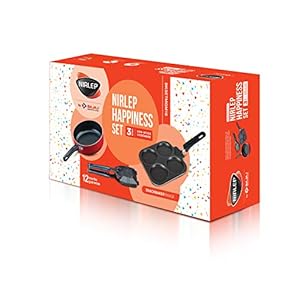 Nirlep by Bajaj Electricals 3-Piece Non-Stick Breakfast Gift Set (Multi Snack Maker 2.2 mm, Sandwich Griller 2 mm & 2…