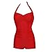 Taiycyxgan Elegant Retro Monokinis Boy-Leg One Piece Ruched Swimsuit