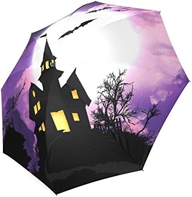 Kitchor Costum Bats Above Haunted Castle All Weather Umbrella Custom Umbrella