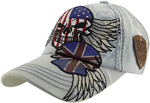 Baseball Cap Unisex Punk Rock Style Rivet Vintage Distressed Hat