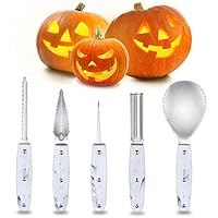 2019 Professional Halloween Pumpkin Carving Kit, Heavy Duty Stainless Steel Carving Tools Set for Halloween Decoration, Sturdy Sculpting Jack-O-Lanter Knife Set