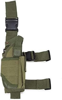 INDEPMAN Tactical Hand Gun Drop Leg Thigh Holster Adjustable Nylon Pistol Pouch Bag (arny green)