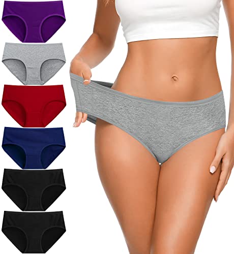 Womens Underwear Cotton Hipster Panties Low Rise Full Coverage Comfortable No Show Ladies Briefs