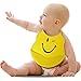 Waterproof Silicone Baby Bibs Easily Rinse Clean & Air Dries Fast! Set of 2 With Food Catcher Pocket-Yellow & Red