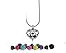 Premium AyaZen Heart Aromatherapy Necklace Diffuser with Lava Stones Aromatherapy Locket Pendant Gift Set Chain & Multi-Colored Beads