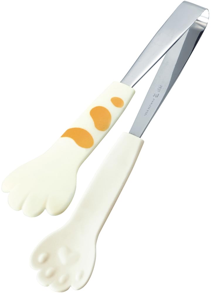 Tanabe Metal Fittings Miya Catch Cat Tongs, 9.5-Inch, White