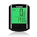 ENGREPO Bike Computer, Wireless Bicycle Speedometer, Multi Function Waterproof Cycling Odometer with Large LCD Screen Display（Black)