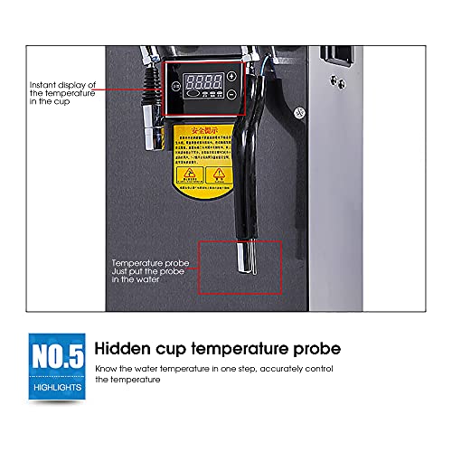 Montalatte multiuso commerciale da 2200 W, macchina per schiumare l'acqua bollente a vapore completamente automatica da… - immagine 8