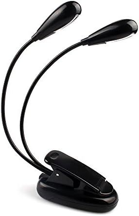 Book Light for reading in Bed Double Arm 8 LED Clip on Lamp Rechargeable Micro Charger best reading lamp gift for Mom Dad kids boys and girls