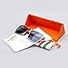 Polarized Sunglasses For Men Brushed Stainless Frame Rubber Legs with Carbon Fiber Arm,Light Weight