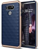 LG G6 Case, Caseology [Parallax Series] Slim Dual Layer Protective Textured Geometric Cover Corner Cushion Design for LG G6 (2017) - Navy Blue