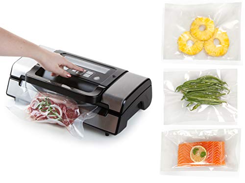 DOMO DO331L Vakuumierer inkl. 1 Rolle Folie â Vollautomatisches Vakuumiergerät mit Marinierfunktion â Ideal für Sous-Vide, Vorrat & empfindliche Lebensmittel - 130W - Schwarz/Silber – Bild 6