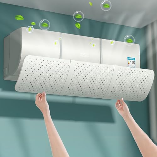 Universal Air Conditioner Deflector, Portable Adjustable Windshield Air Conditioning Deflector Shield for Wall Conditioners for Home/Office/Bedroom/Living Room (White)