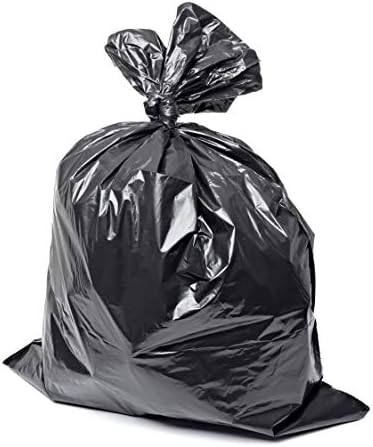 Plastico Large Trash Bags 100-Pack Black Large Garbage Bags | Individually Folded | 40-45 Gallon Heavy Duty Commercial Trash Can Liners Made in USA (100)