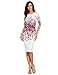 Floerns Women's Floral Print Knee Length Office Bodycon Pencil Dress