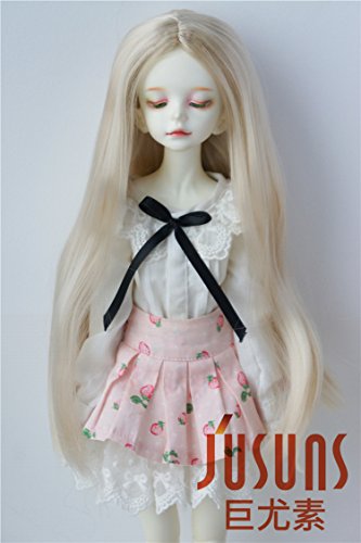 JD016 7-8' 18-20CM Long Forest Straight doll wigs MSD 1/4 Synthetic mohair BJD doll accessories (Blond)