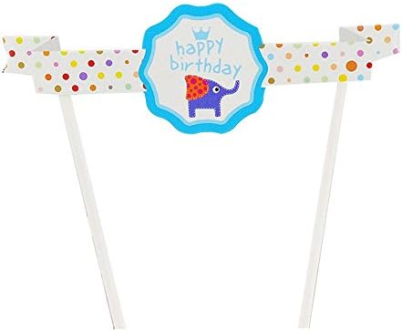 Coolfm Art Superhero Party Happy Birthday Cake Bunting Topper Cake Bunting Banner Cake Topper Garland - Handmade Pennant Flags with Red Dots Straw Pole (F17)