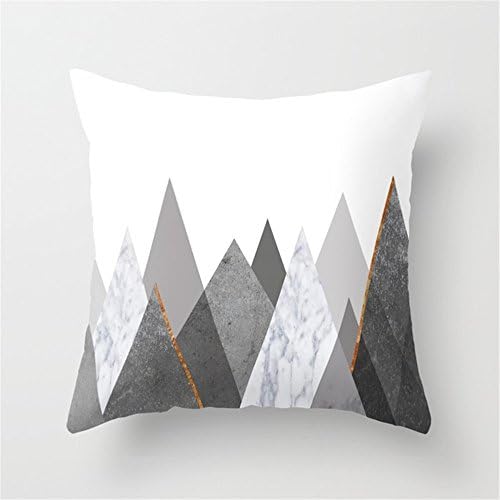 Marble Gray Copper Black and White Mountains Cushion Cover Throw Pillow Case 18×18 inch