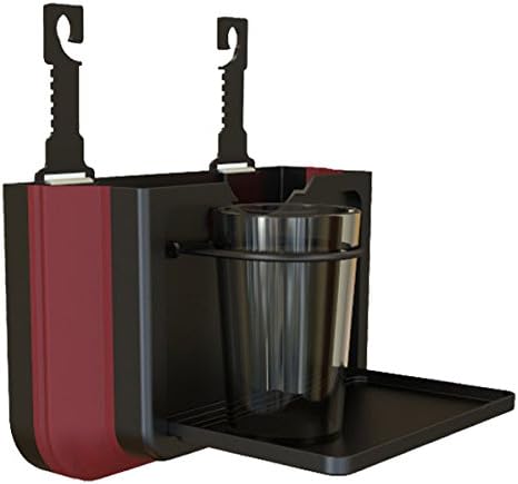 Auxeo Folding Car Garbage Can,Portable Creative Hanging Multifunction Finishing Box and Storage Box with Cup Holders for Cars (Black)