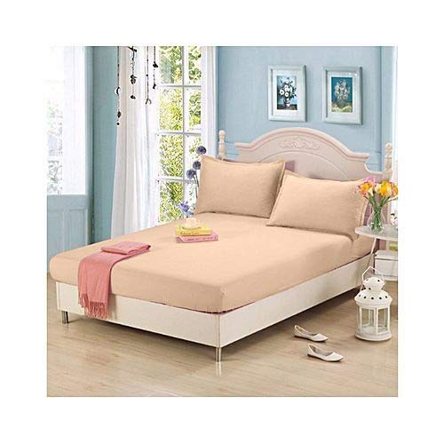 Finest 100% Egyptian Cotton 10"/25 CM Fitted Luxury Percale Quality Sheets (Beige, Super King)