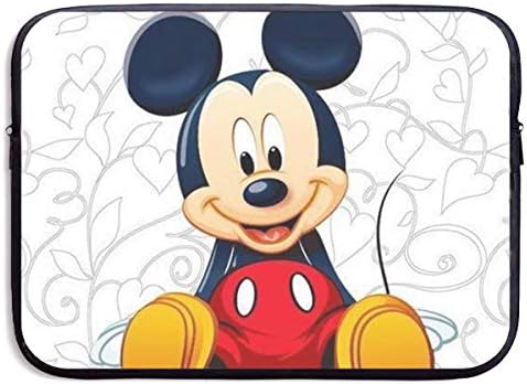 Laptop Sleeve Bag- Stylish Cute Mickey and Fower Vine Print Neoprene Notebook Carrying Case Handbag for 13" 15"