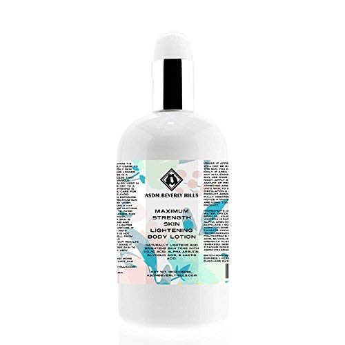 ASDM Beverly Hills Natural Maximum Strength Skin Lightening Body Lotion-Anti-Aging with Kojic Acid, Alpha Arbutin, Glycolic Acid, and Lactic Acid – For All Skin Type-16 Ounce / 480 ML