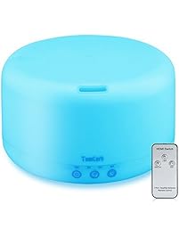1000ml Essential Oil Diffuser Humidifiers Remote Control Ultrasonic Aromatherapy Diffusers Running 23 Hours with Adjustable Mist Mode,Water-less Auto Shut-Off & 7 Color LED Lights for Home