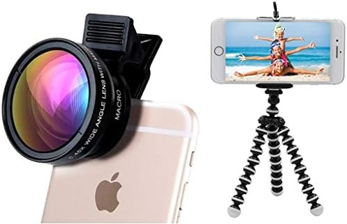 Anytech Combo of Universal Professional HD Camera Lens Kit for Android and iOS Devices with 6-inch Flexible Foldable Octopus Mini Gorilla Tripod Stand