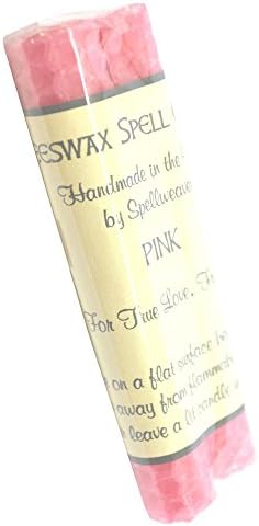 Pack of Two 4" beeswax candles Pink - For Friendship & True Love