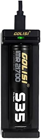 Golisi Needle 1 Smart USB Battery Single Battery Charger For 18650 20700 21700 AA AAA (Blue)