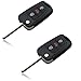NEVERLAND 3 Buttons Remote Flip Entry Key Fob Case Shell w/ Uncut Blank Blade for KIA Soul-1 pair