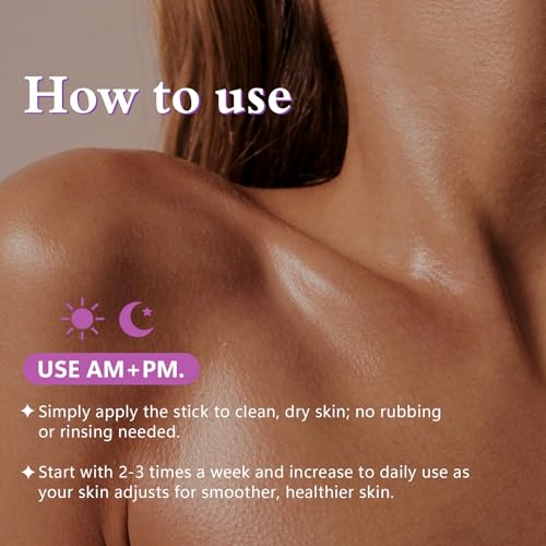 Glycolic Acid Exfoliating Body Stick 75g – With 7% Glycolic Acid & 0.5% Salicylic Acid, Helps Smooth Rough Skin, With Shea Butter, Gentle Body Exfoliation