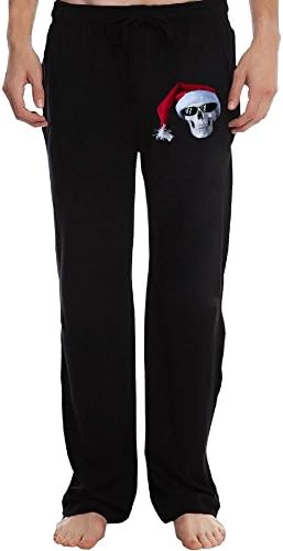 Cindly Skull With Glasses And Christmas Hat Men's Sweatpants With Pockets Cotton Pant