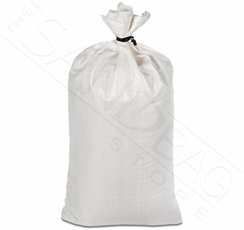 The Sandbag Store - HD Sandbags 4000 UV HR 14x26 Polypropylene with Ties (10, White)