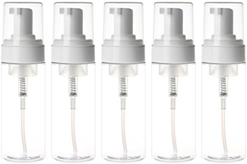 Yilove Hand Soap Dispenser, Foaming Clear Plastic Pump Bottles, 5 Pack