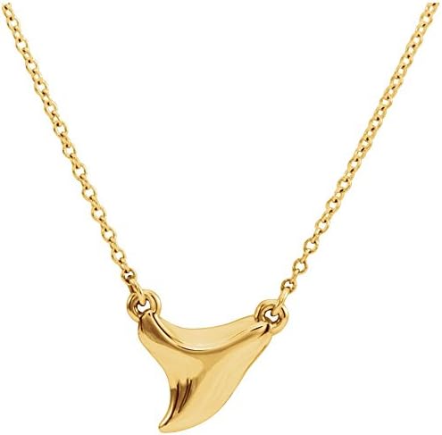 FB JEWELS14K Yellow Gold 16-18" Shark Tooth Necklace