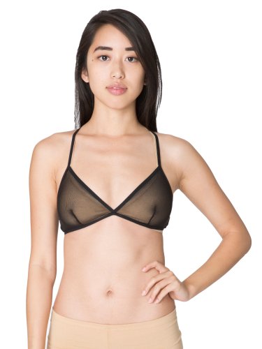 American Apparel Women's Nylon Spandex Micro-Mesh Triangle Cross-Back Bra Size M