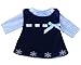 Sophia's 2 Piece Winter Velour Snowflake Embroidered Dress and Striped Long Sleeve Shirt for 15 Inch Dolls, Navy